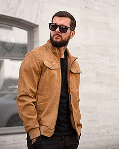 Бомбер замшевий camel ПП7838