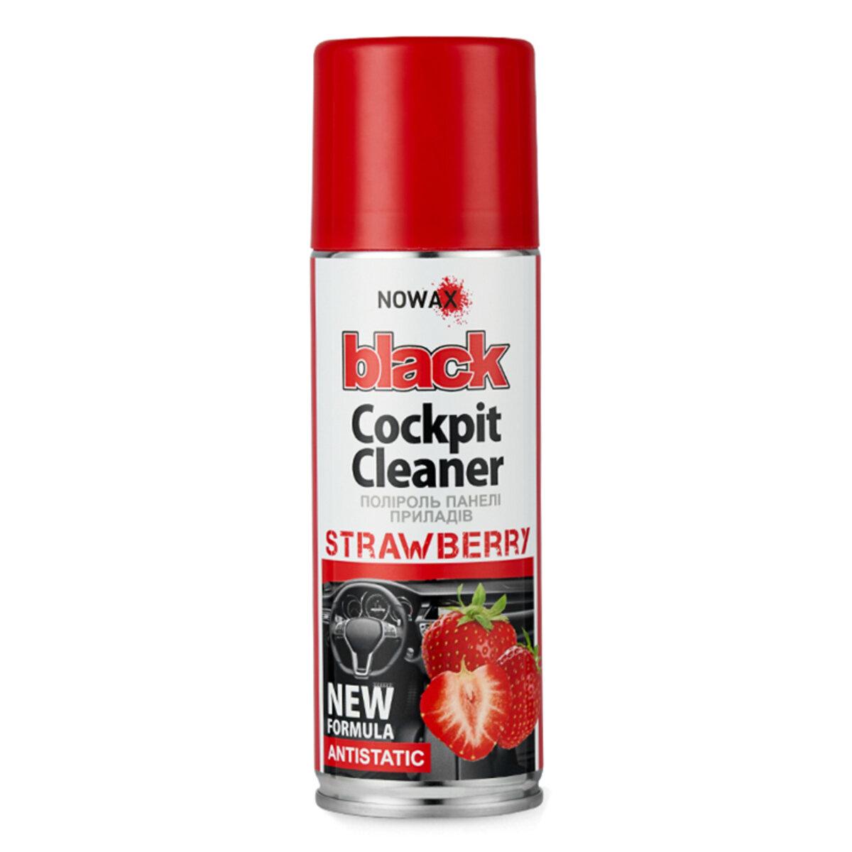 Поліроль для панелі приладів Nowax Cockpit Cleaner Spray Полуниця, 200мл, фото 1