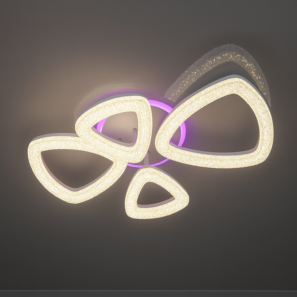 Led люстра для спальні SVET 116W до 20 м² колір Білий SY-16087/2+2C WH+PK/BU, фото 1