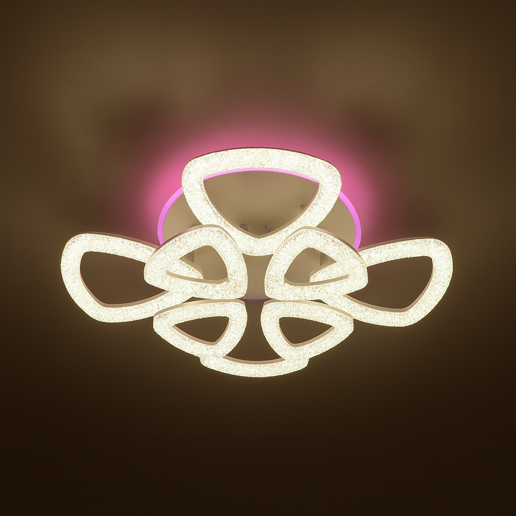 Люстра Led для залу SVET 200W до 35 м² колір Білий SY-16087/4+4C WH+PK/BU, фото 1