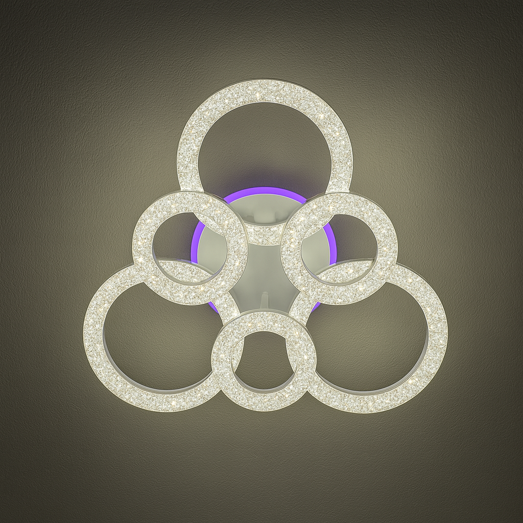 Світлодіодна люстра SVET 146W до 20 м² колір Білий SY-16085/3+3C WH+PK/BU, фото 1