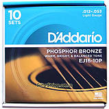 Струны D'Addario EJ16-10P Phosphor Bronze 12-53 1 set, фото 5