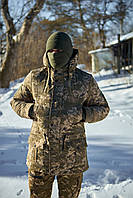 Тактическая армейская парка пиксель зимняя армейская, Утепленная удлиненная куртка-парка пиксельная для военнослужащих ЗСУ