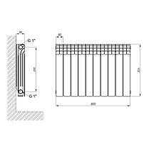 Радіатор біметалевий Thermo Alliance Bi-Ferrum 200/96 0,81 кг, фото 2