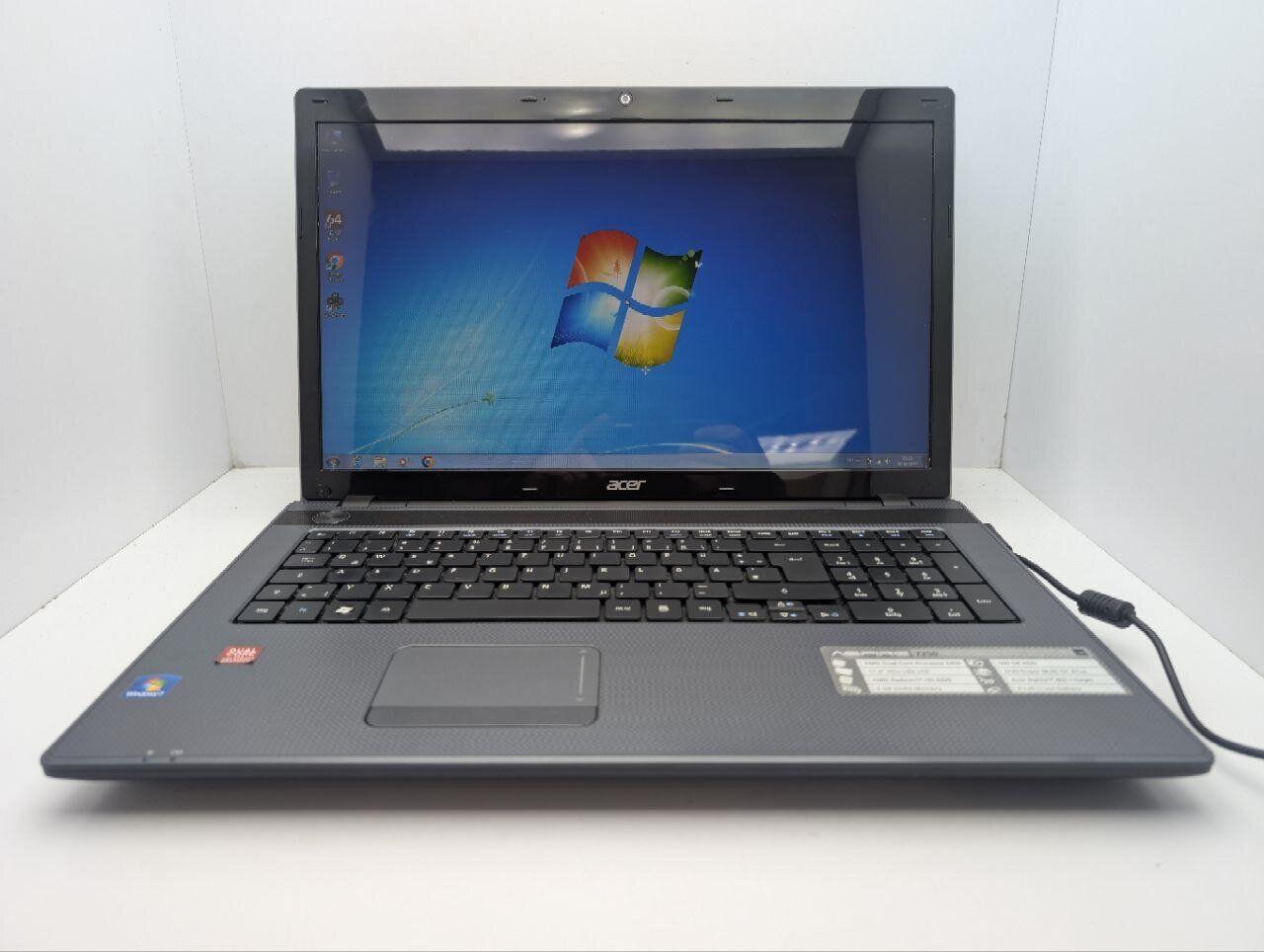 Б/в Ноутбук Acer Aspire 7250 17.3" 1600x900| AMD E-450| 6 GB RAM| 120 GB SSD| Radeon HD 6320