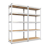 2хСтеллаж SL Бюджет ОМ 1800х600х300 Меткас, 175 кг/полку, 5 полок, МДФ, оцинкований, металевий
