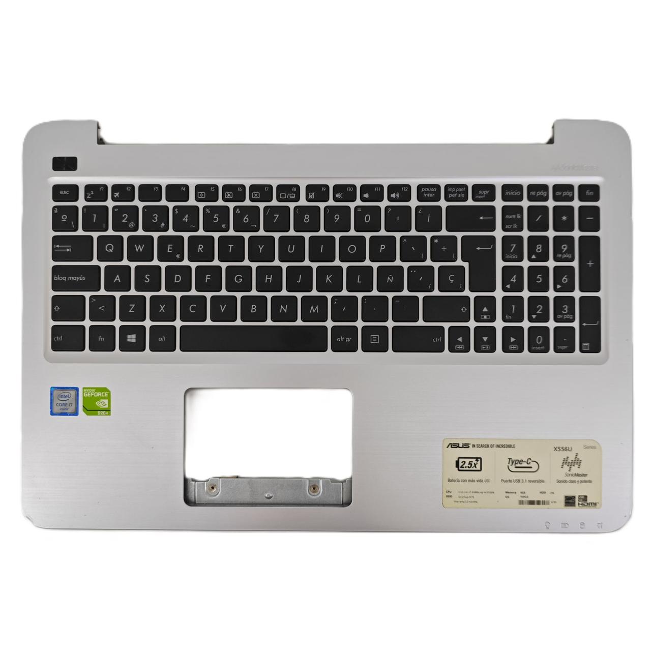 Топкейс c клавиатурой для ноутбука Asus VivoBook X556 R56CM R558U (13N0-SGA0821, 13NB09S2AP0321) "Б/У"