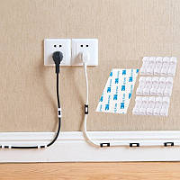 Зажимы, держатели для кабеля на самоклеющейся основе 20 шт/уп. Белые, Кладовка