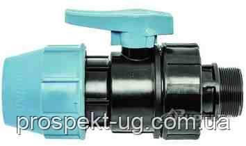 Кран обжимний Ду25х3/4" різьба зовнішня ЗР Unidelta ПНД, фото 1
