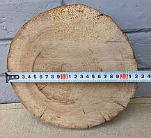 Сляб дерев'яний, не оброблений - заготовка для творчості, d 230х220х40мм., фото 5