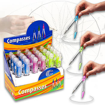 Металевий циркуль у пластиковій упаковці під грифель 0.5 мм 2009 "С" 1-96 в упаковці 24 шт