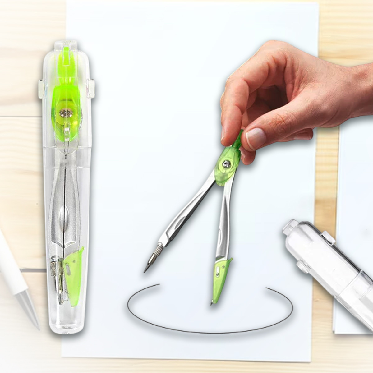 Металевий циркуль у пластиковій упаковці під грифель 0.5 мм 2009 "С" 1-96, фото 1