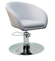Кресло парикмахерское Мурат P на гидравлике диск Хром кожзаменитель Белый (СДМ мебель-ТМ)