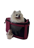 Сумка-переноска для котів і собак Happy Peppy (Хеппі Пеппі) Luna Bag Овал Бордовий