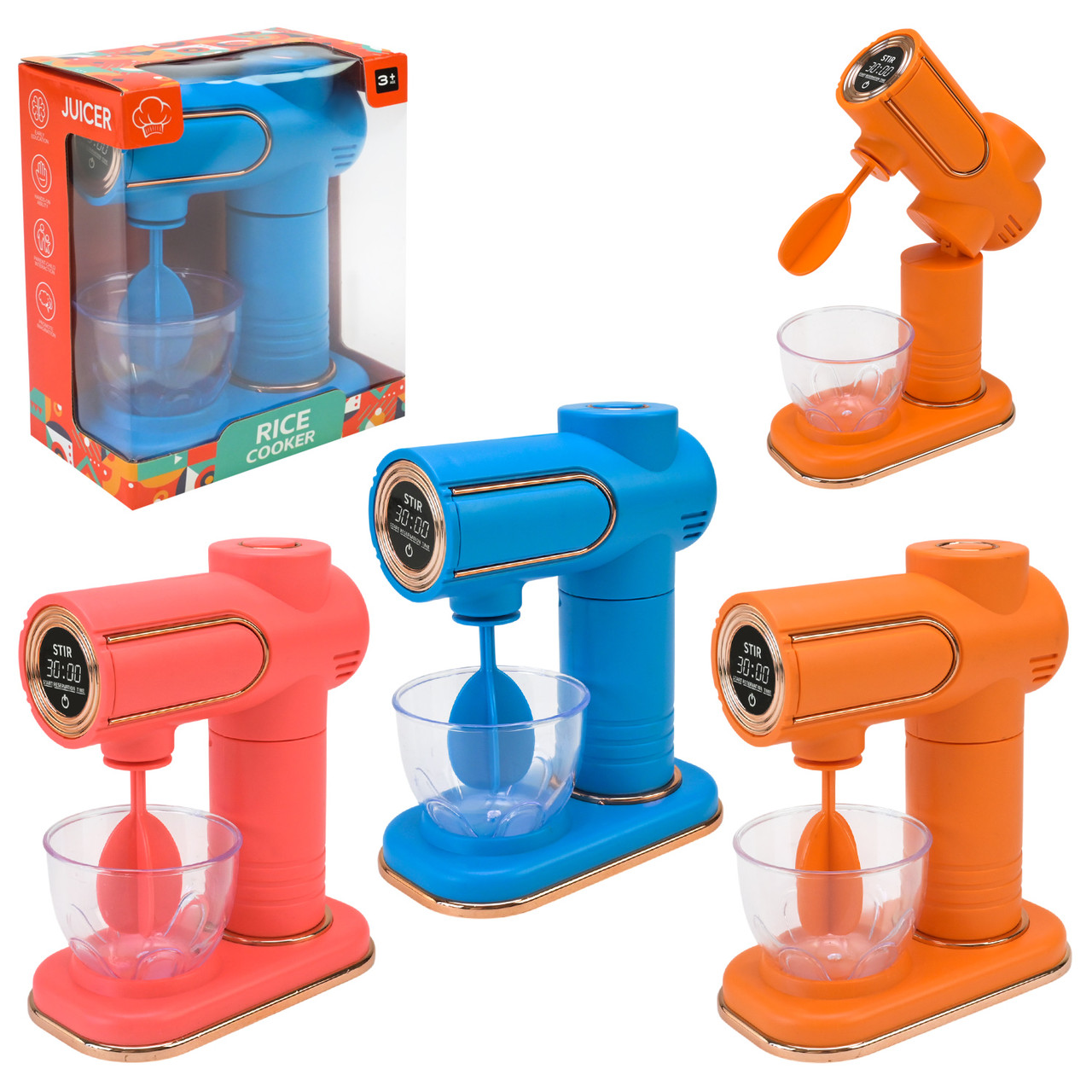 Іграшкова побутова техніка міксер 6121 зі звуком і світлом 3 кольори, фото 1