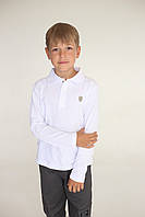 Біле поло для хлопчика з довгим рукавом Смайл Тайм SmileTme, Classic