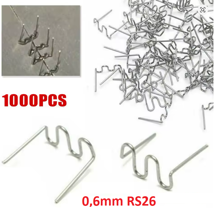 Скоба 1000 штук Велика хвиля 0.6 мм RS26 для гарячого степлера пайка/зварка/ремонт бамперів радіаторів фар