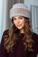 Шапка з екохутра "Норка", колір сірий