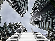 Фотошпалери самоклеюча плівка Oracal збільшення простру вітальні, спальні «Погляд у небо серед хмарочосів», фото 6