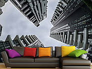 Фотошпалери самоклеюча плівка Oracal збільшення простру вітальні, спальні «Погляд у небо серед хмарочосів», фото 4