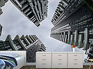 Фотошпалери самоклеюча плівка Oracal збільшення простру вітальні, спальні «Погляд у небо серед хмарочосів», фото 5