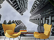 Фотошпалери самоклеюча плівка Oracal збільшення простру вітальні, спальні «Погляд у небо серед хмарочосів», фото 3