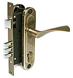 Замок врізний з ручками USK 70.012-45 (аналог Apecs 1523/60 BS45*70мм) Стара бронза, фото 2