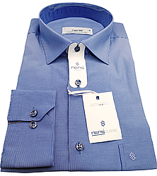 Чоловічі сорочки в смужку Nens vd-0006 класичні довгий рукав, сорочка чоловіча блакитна ошатна стильна XXL