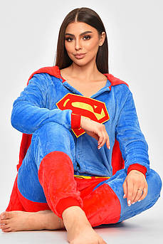 Жіноча піжама кігурумі синього кольору з принтом 205753M