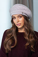 Жіночий берет на ніжці, колір сірий