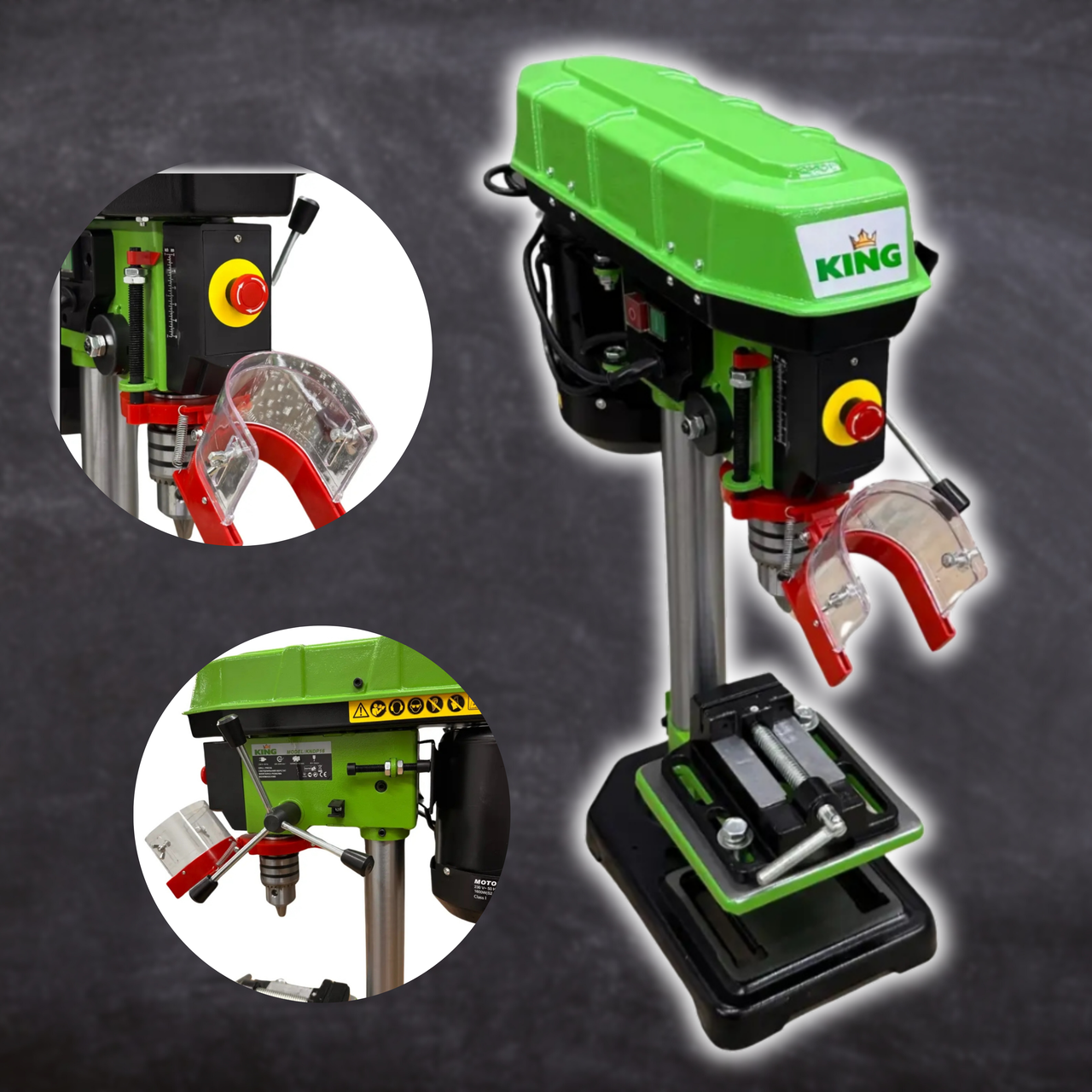 Вертикально-свердлильний верстат King KNDP16 1600 Вт 5 швидкостей до 40°