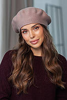 Жіночий в'язаний берет «Віола» колір моко