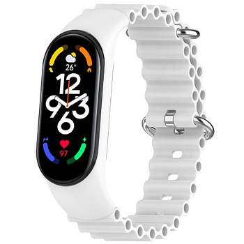 Ремінець Ocean Band для Xiaomi Mi Band 3/4/5/6/7 White