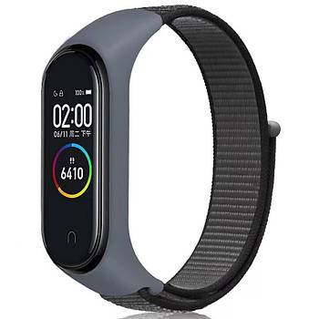 Ремінець Nylon New для Xiaomi Mi Band 3/4/5/6/7 Gray