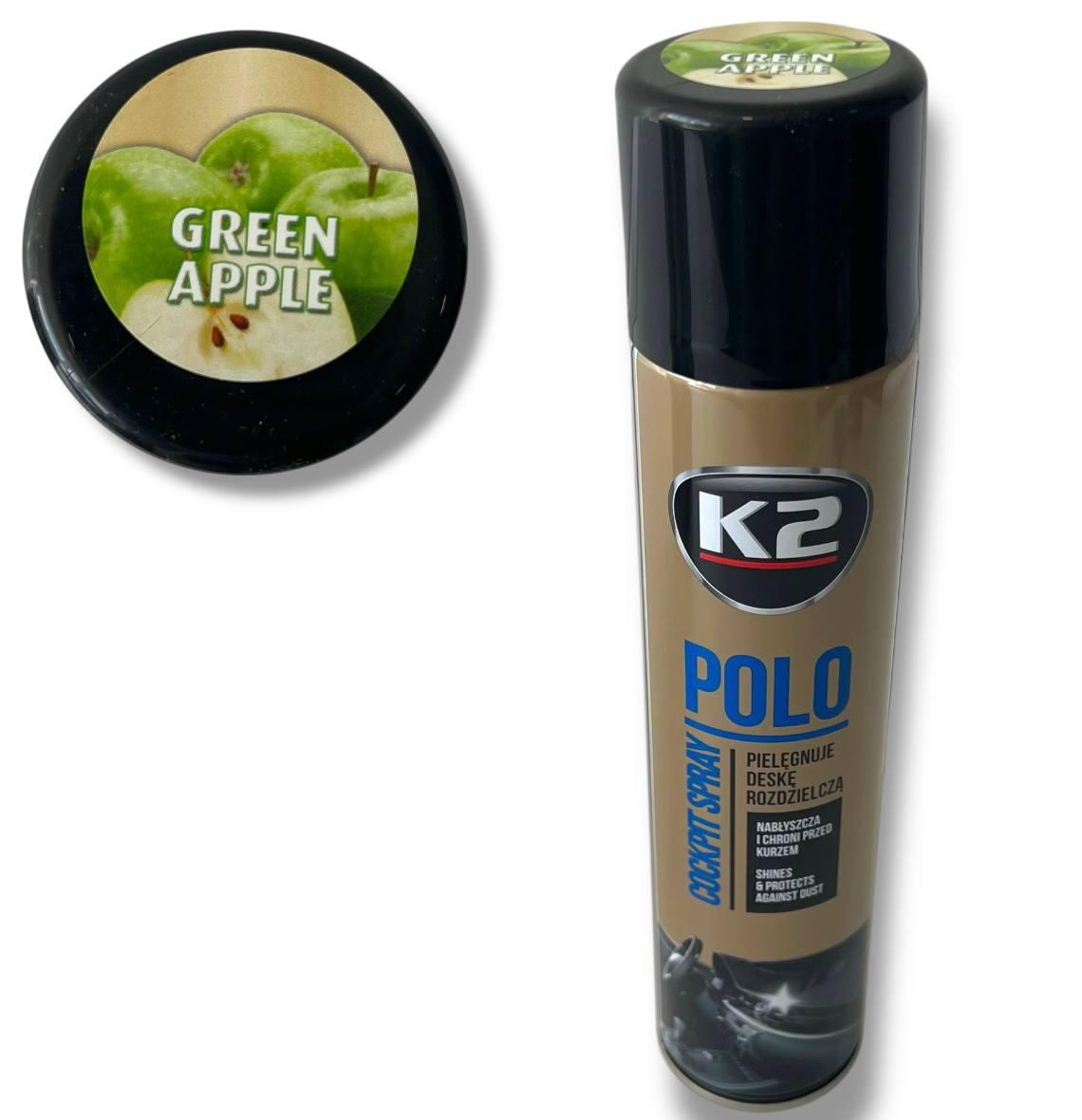 Поліроль для торпедо "зелене яблуко" / K2 PERFECT POLO COCKPIT SPRAY 300ML GREEN APPLE, фото 1