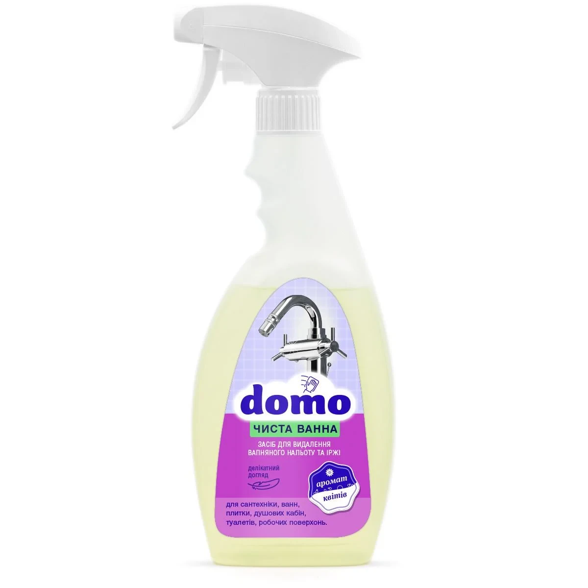 Засіб для очищення акрилових ванн, DOMO (тригер 500 мл),  українська мова, фото 1