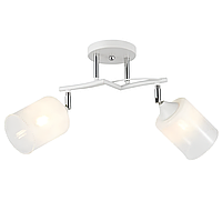 Люстра стельова на 2 плафони з поворотним механізмом під лампу Е27 корпус білий/хром Interees 6315-2