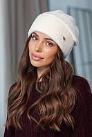 Шапка з альпаки "Сюзенна", колір молочний
