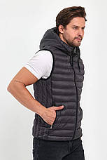 Чоловіча стильна жилетка сіра повсякденна, великі розміри, якісний чоловічий жилет батал, фото 3