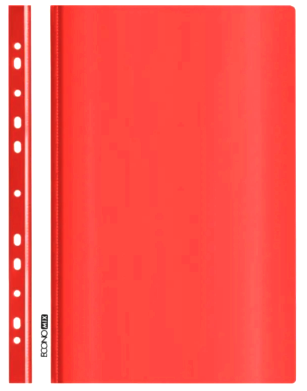 Папка-швидкозшивач А4 Е38504-03 з перфорацією, червона, фото 1