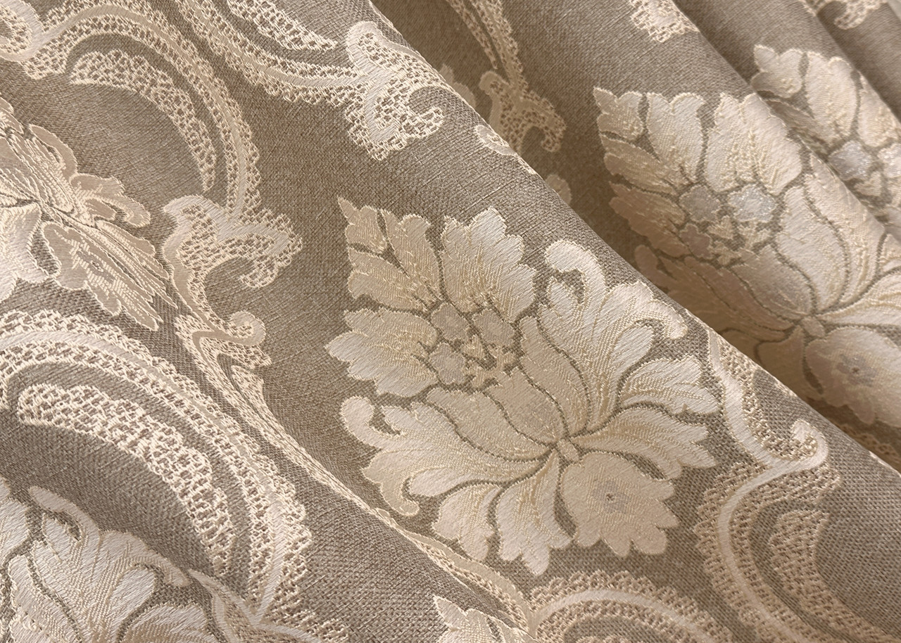 Шторна тканина, льон, колекція "Корона Марія". Висота 2.8 м. Колір капучино з бежевим. Код 1269ш, фото 1