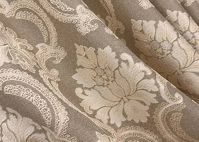 Шторна тканина, льон, колекція "Корона Марія". Висота 2.8 м. Колір капучино з бежевим. Код 1269ш