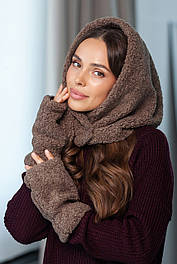 Комплект: капор і мітенки з лійки хутра "Тедді Люкс