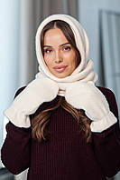 Комплект "Селін" косинка та рукавиці, колір молочний