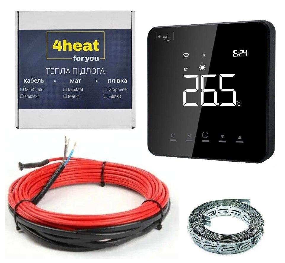 Комплект тепла підлога CableKit Sensor-750 (4,2-5,2 м2 ) Нагрівальний кабель + терморегулятор 4HEAT, фото 1