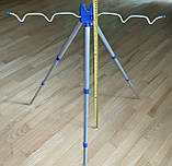 Легка компактна фідерна тринога, трипод, підставка для вудлищ алюмінієва, фото 4