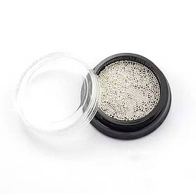 Металеві Silver (Срібло) бульйонки-кульки для об'ємного 3D дизайну на нігтях