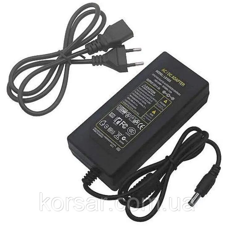 Блок живлення, зарядний, потужний перетворювач, адаптер із 220 ВІЛЬТ НА 12 ВІЛЬТ 10 Ампер 120 Вт DC 5 x 2,5, фото 1