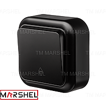 Вимикач одноклав. прохідний (2 напрямки) матовий серія "MAGLEV NEGRO" ТМ "MARSHEL"