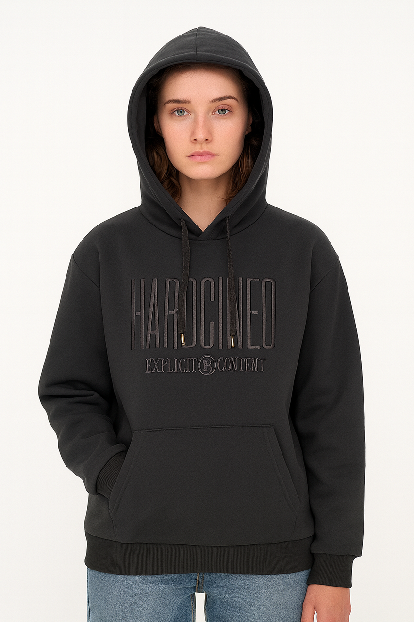 Худі жіноче з капюшоном чорне (MW006), фото 1